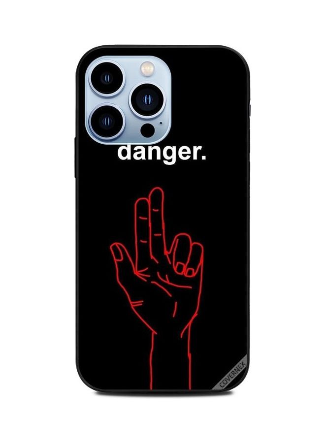 كوفرنيكس غطاء حماية واقٍ بطبعة كلمة "Danger" لأبل آيفون 13 برو متعدد الألوان - Image 1