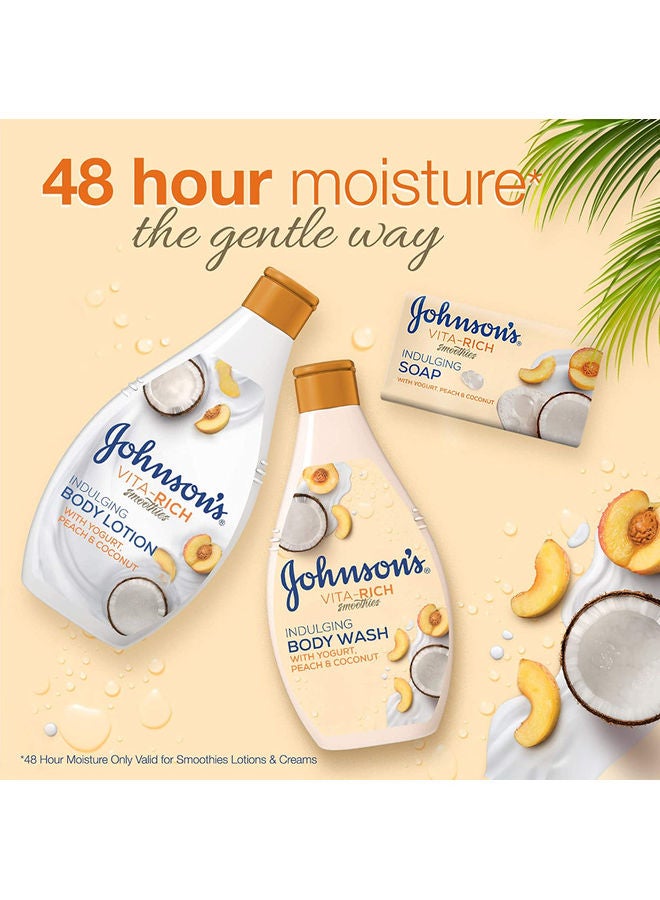 جونسون مرطب الجسم - غني بالفيتامينات، سموزي، لوشن مريح، زبادي، خوخ وجوز الهند - Image 2