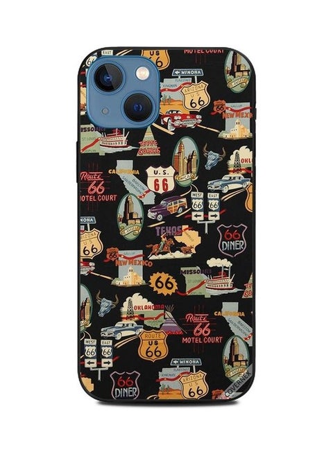 Travel Tags Printed Protective Case Cover For Apple iPhone 13 Multicolour