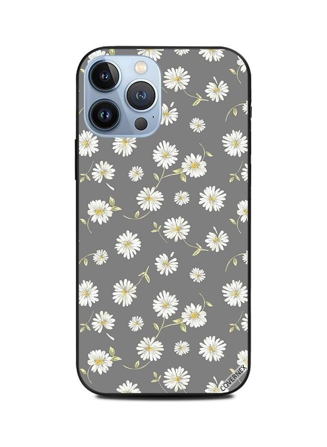 Covernex Apple iPhone 13 Pro Max Protective Case Cover Printed Featuring Small White Flowers Pattern DESIGN_0570 - Image 1