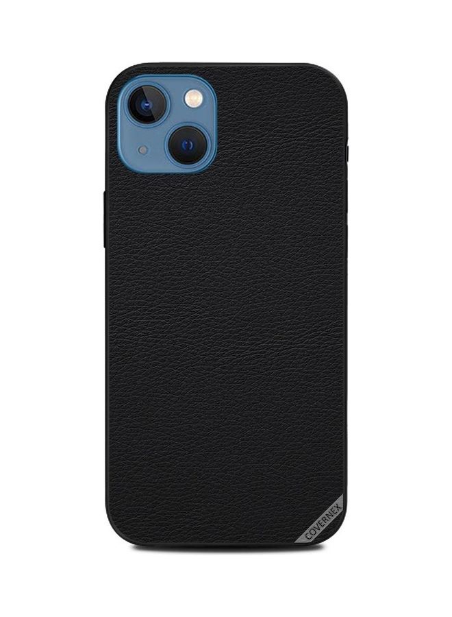 Covernex Leather Pattern Printed Protective Case Cover For Apple iPhone 13 Black - Image 1
