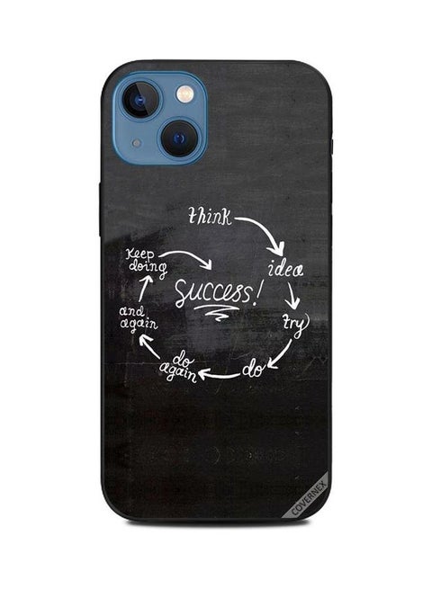 Think Idea Try Do Again Printed Protective Case Cover For Apple iPhone 13 Black/White