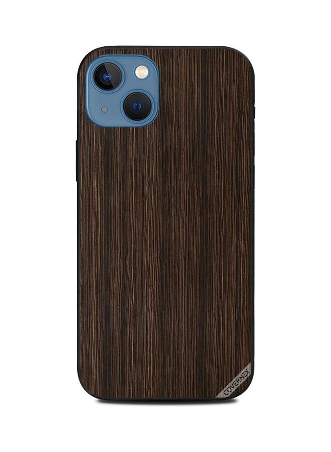 كوفرنيكس غطاء حماية واقٍ بتصميم بخطوط طولية بنمط خشبي لهاتف أبل آيفون 13 بني - Image 1