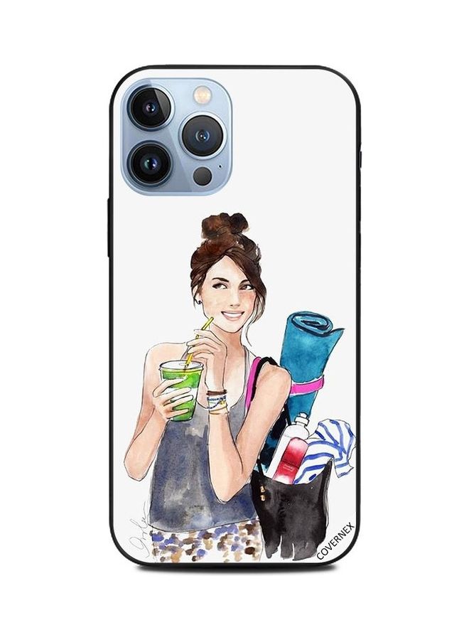 كوفرنيكس غطاء حماية واقٍ لهاتف أبل آيفون 13 برو ماكس مطبوع عليه تصميم فتاة تستعد للخروج - Image 1