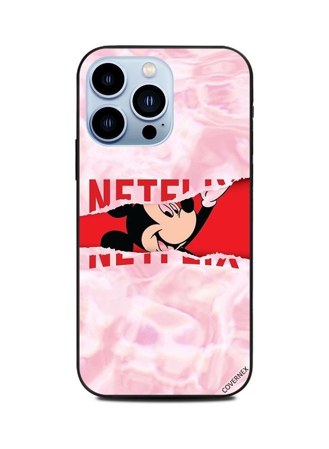 كوفرنيكس غطاء حماية واقي لهاتف أبل آيفون 13 برو، مزين بطبعة ظهور شخصية ميكي من خلال كلمة Netflix. متعدد الألوان - Image 1
