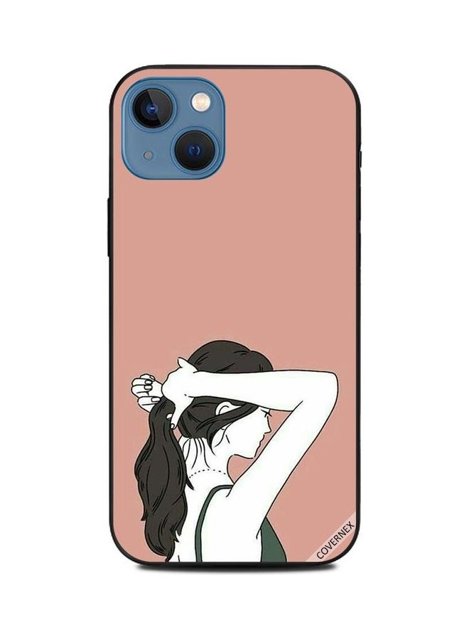 Covernex Apple iPhone 13 Protective Case Cover Printed Featuring Cute Girl Setting Her Hair DESIGN_0836 - Image 1