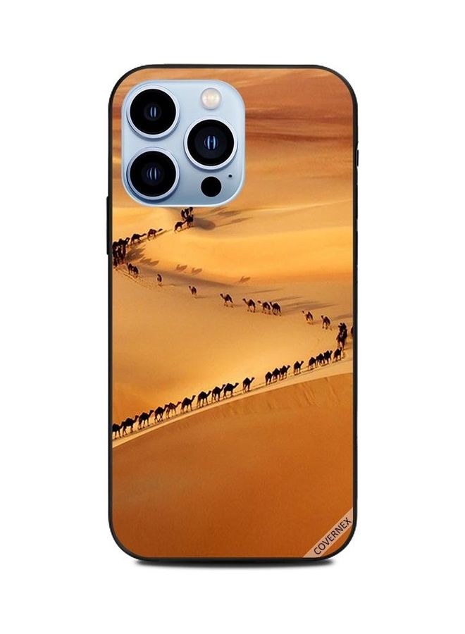 كوفرنيكس غطاء حماية واقي لهاتف أبل آيفون 13 برو، مزين بطبعة جمال تسير في الصحراء. متعدد الألوان - Image 1