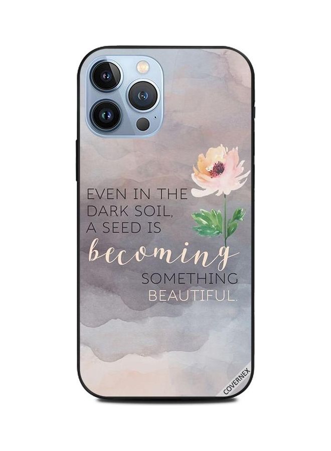 كوفرنيكس غطاء حماية واقٍ لهاتف أبل آيفون 13 برو ماكس بطبعة عبارة "Becoming Something Beautiful" - Image 1