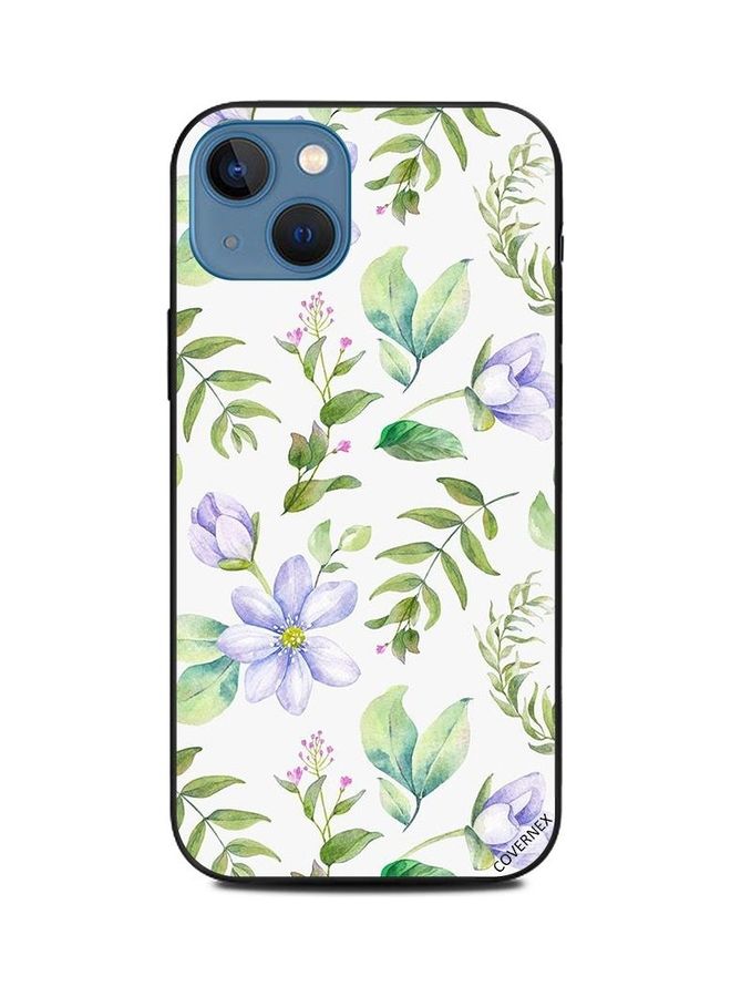 Covernex Apple iPhone 13 Protective Case Cover Printed Featuring Greean Feather & Leaves DESIGN_0654 - Image 1