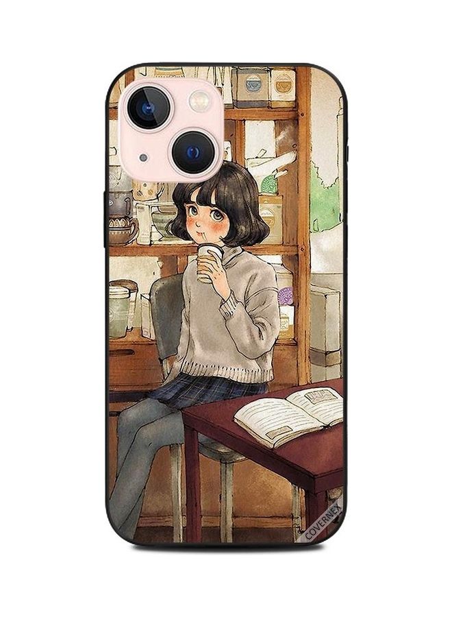 كوفرنيكس غطاء حماية واقٍ لهاتف أبل آيفون 13 ميني بطبعة رسمة فتاة لطيفة - Image 1