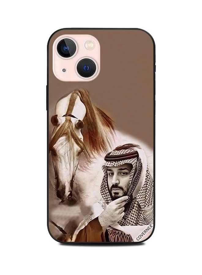 كوفرنيكس غطاء حماية واقٍ بطبعة صورة محمد بن سلمان أمام حصان لهاتف أبل آيفون 13 ميني متعدد الألوان - Image 1