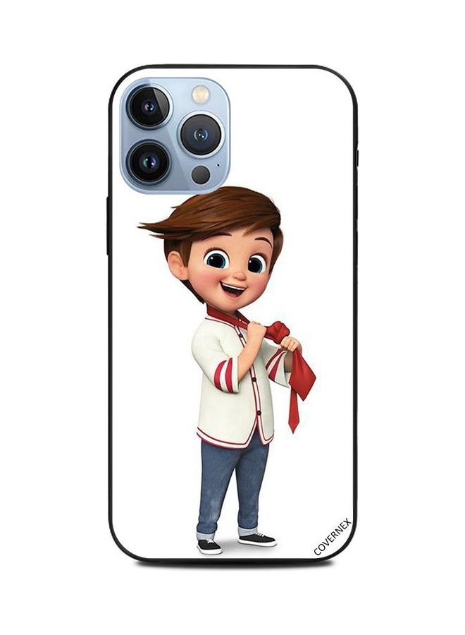 كوفرنيكس غطاء حماية بتصميم طفل لطيق بربطة عنق لهاتف أبل آيفون 13 برو ماكس متعدد الألوان - Image 1