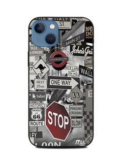 Protective Case Cover For Apple iPhone 13 One Way Stop Multicolour