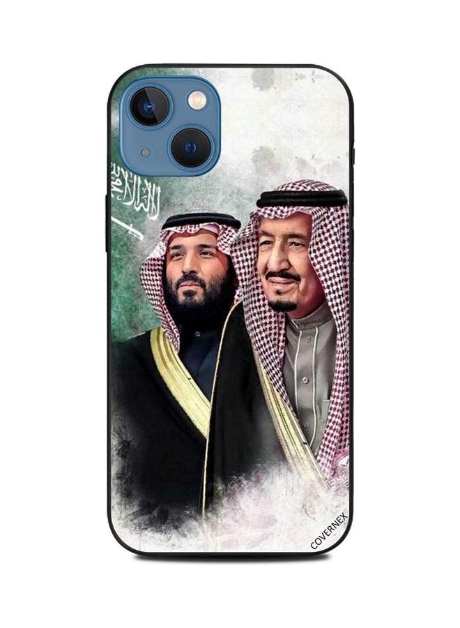 كوفرنيكس غطاء حماية واقٍ بتصميم صورة الملك سلمان والأمير محمد لهاتف أبل آيفون 13 متعدد الألوان - Image 1