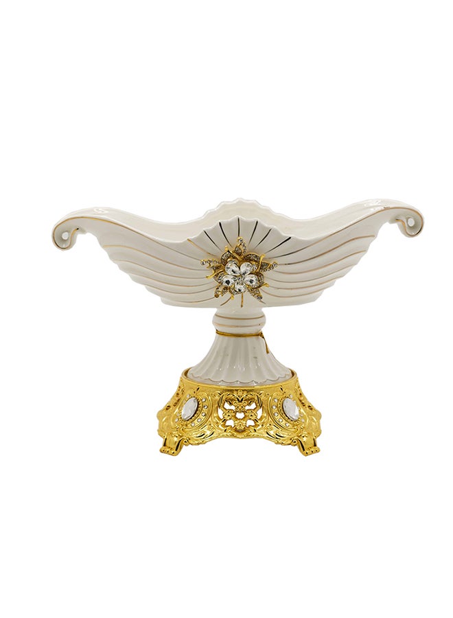 Dania Service Bowl With Base White 32x16x20cm - Image 1