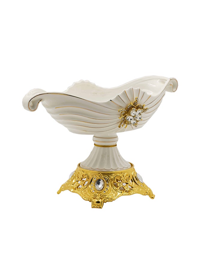 Dania Service Bowl With Base White 32x16x20cm - Image 2