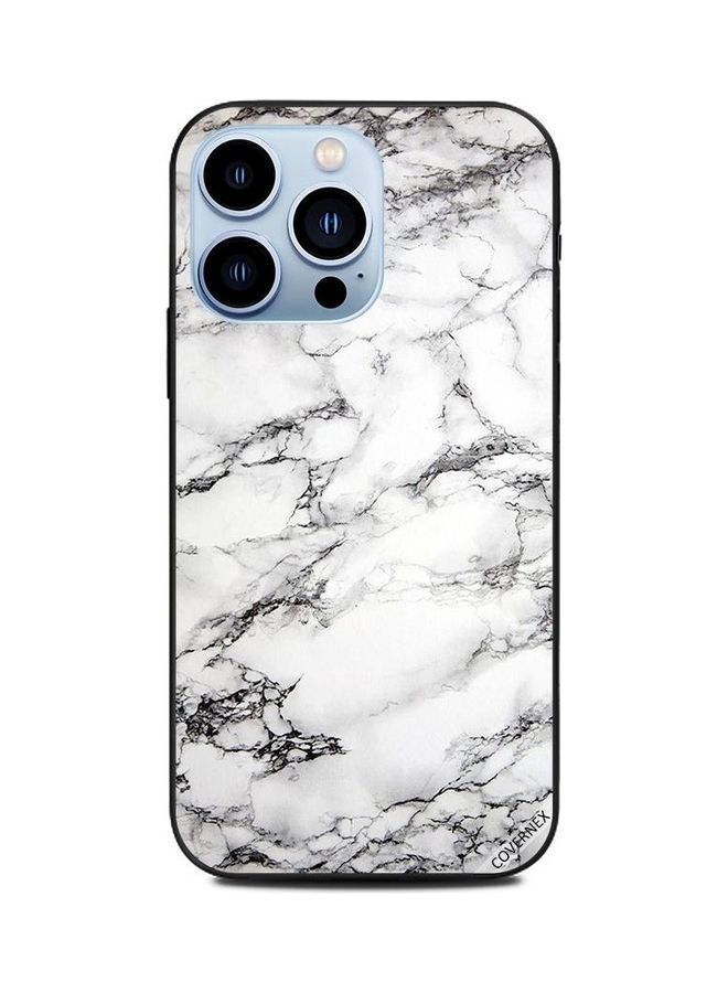 Covernex Protective Case Cover for Apple iPhone 13 Pro Black Cracks White Marble - Image 1