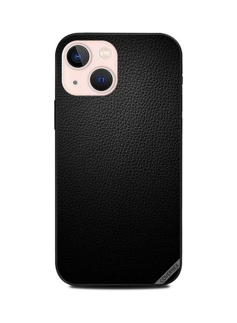Protective Case Cover For Apple iPhone 13 Mini Dark Black Leather Pattern