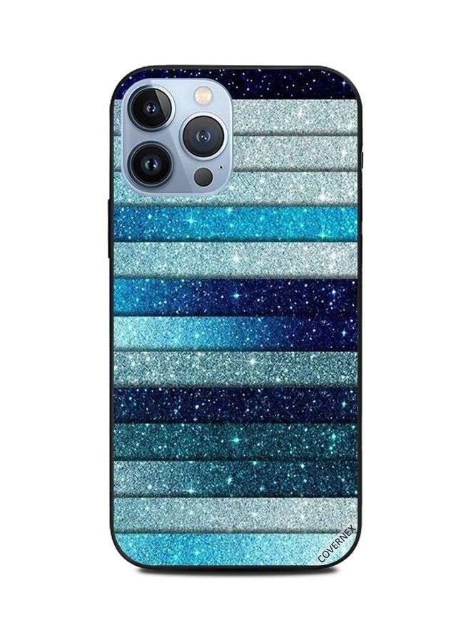 كوفرنيكس غطاء حماية واقٍ بتصميم شرائط لامعة بلون أزرق لأبل آيفون 13 برو ماكس متعدد الألوان - Image 1