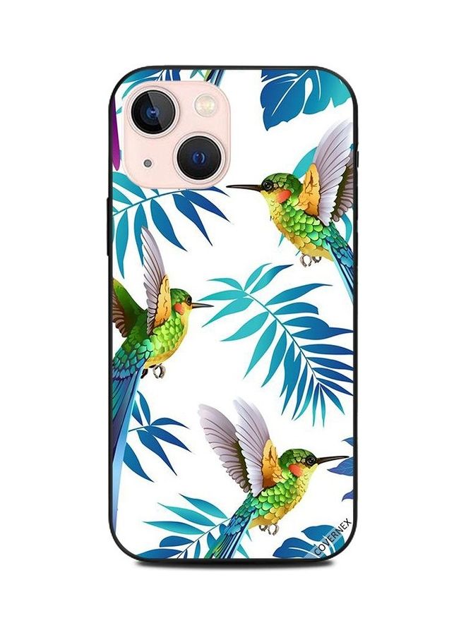 كوفرنيكس غطاء حماية واقٍ لهاتف أبل آيفون 13 ميني بطبعة طيور لطيفة وأوراق شجر كبيرة - Image 1