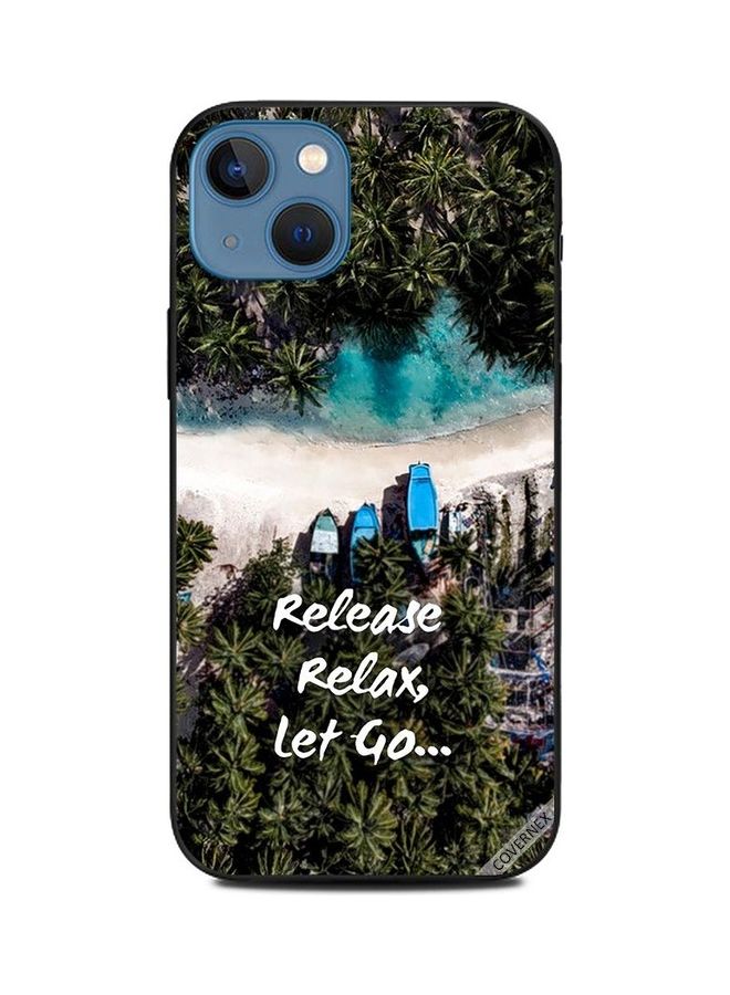 كوفرنيكس غطاء حماية واقٍ بتصميم عبارة "Release Relax" لهاتف أبل آيفون 13 متعدد الألوان - Image 1