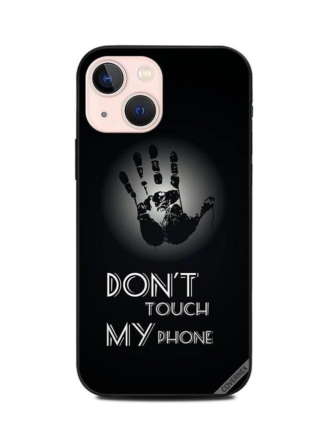 كوفرنيكس غطاء حماية واقٍ لهاتف أبل آيفون 13 ميني بطبعة يد وعبارة "Don't Touch My Phone" - Image 1