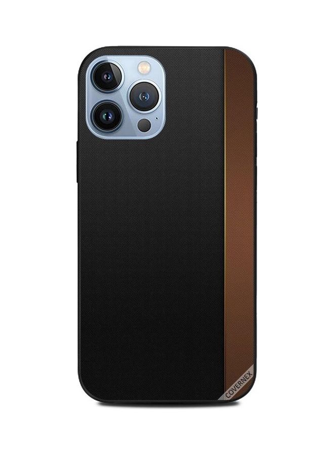 Covernex Apple iPhone 13 Pro Max Protective Case Cover Printed Featuring Brown & Black Leather Pattern DESIGN_1530 - Image 1