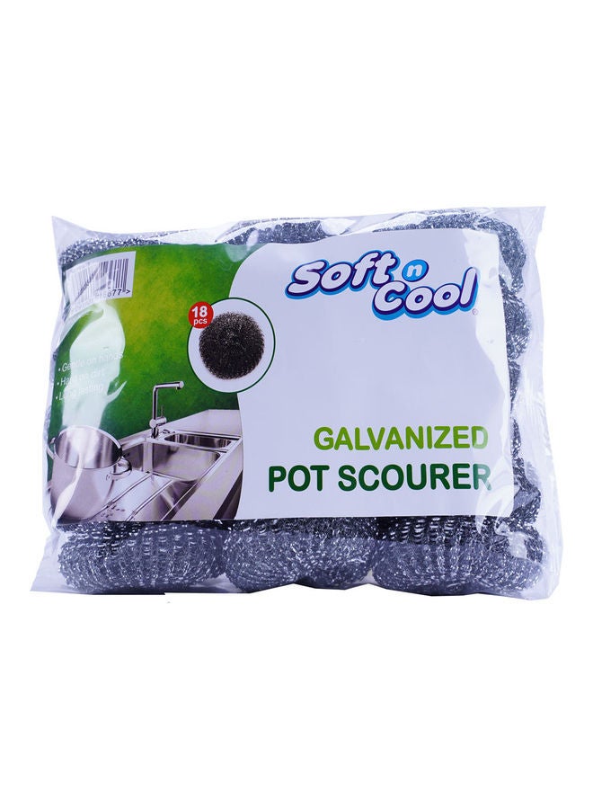 Hotpack 18 Piece Steel Wool Roll Heavy Duty Silver 10cm - Image 1