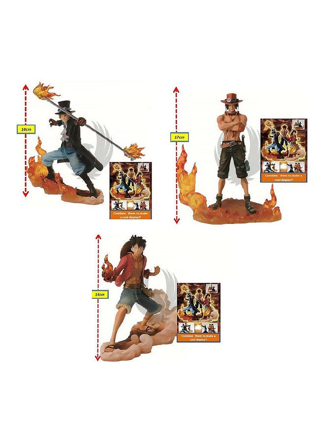 MissTiara Brotherhood Luffy Ace Sabo 3 In 1 Action Figures Anime Figure Toy 14-17cm  - Image 5
