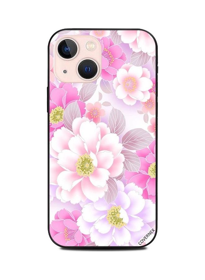كوفرنيكس غطاء حماية واقٍ لهاتف أبل آيفون 13 ميني تصميم زهور بلون وردي فاتح - Image 1