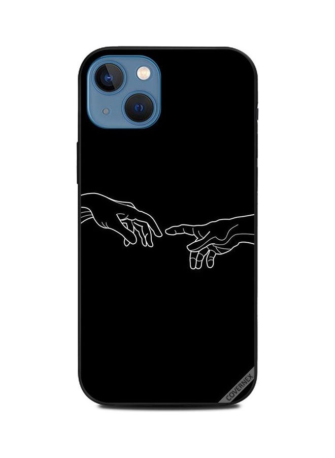 Covernex Touching Fingers Printed Protective Case Cover For Apple iPhone 13 Black - Image 1