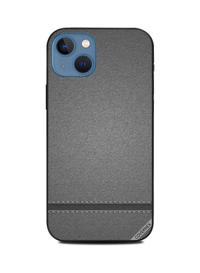 كوفرنيكس غطاء حماية واق لهاتف أبل آيفون 13 بطبعة جلد رمادي - Image 1