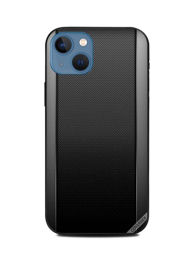 كوفرنيكس غطاء حماية واق لهاتف أبل آيفون 13 تصميم بنمط فولاذي بلون أسود ورمادي - Image 1