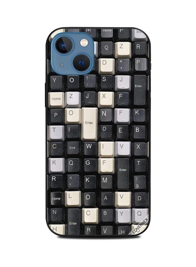 Covernex Protective Case Cover For Apple iPhone 13 Black and White Keyboard Buttons - Image 1