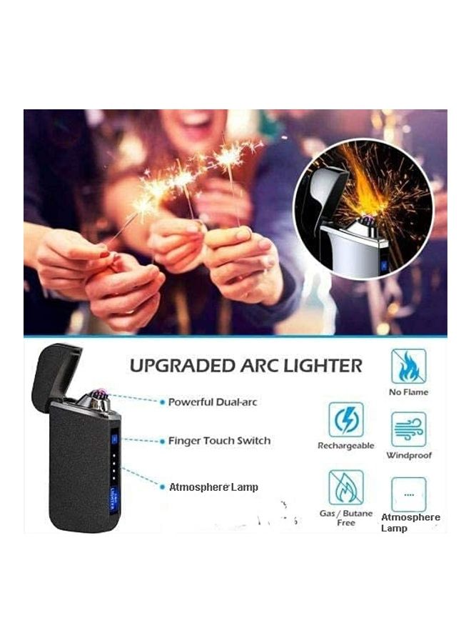 USB Rechargeable Windproof Flameless Dual Arc Plasma Lighter - Image 2