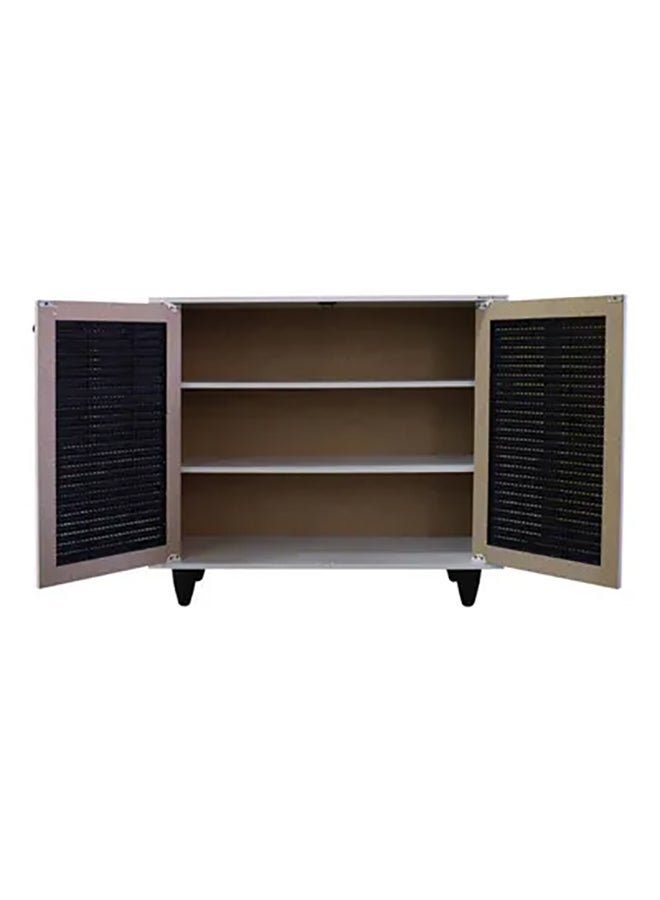 دبيلو تي- إيزي كير خزانة أحذية من الخشب المركب بلون أبيض أبيض/ أسود 76.5x30x67سم - Image 2