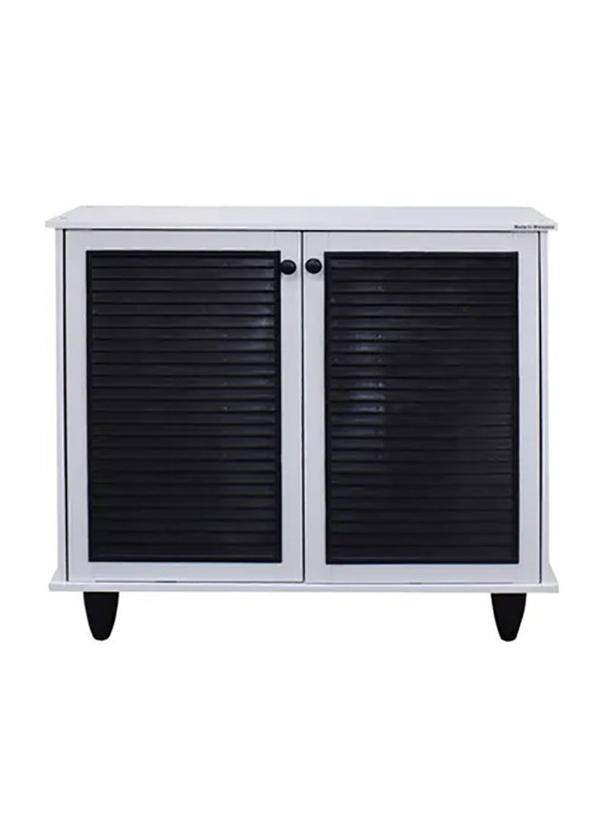 دبيلو تي- إيزي كير خزانة أحذية من الخشب المركب بلون أبيض أبيض/ أسود 76.5x30x67سم - Image 1