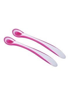 Nuvita 2- Piece Thermosensitive Spoons Set - Pink/White  - Image 1