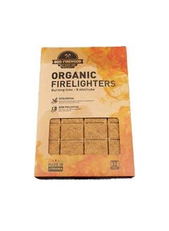 800-FIREWOOD 32-Piece Organic Firelighter Brown 