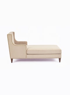 Chaise Lounge For Luxurious - Wood Relaxing Sofa Beige 740 x 1320 x 940mm