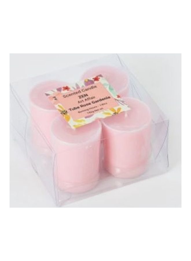 4-Piece Affair Tube Votive Candle Pink 0.192kg - Image 1