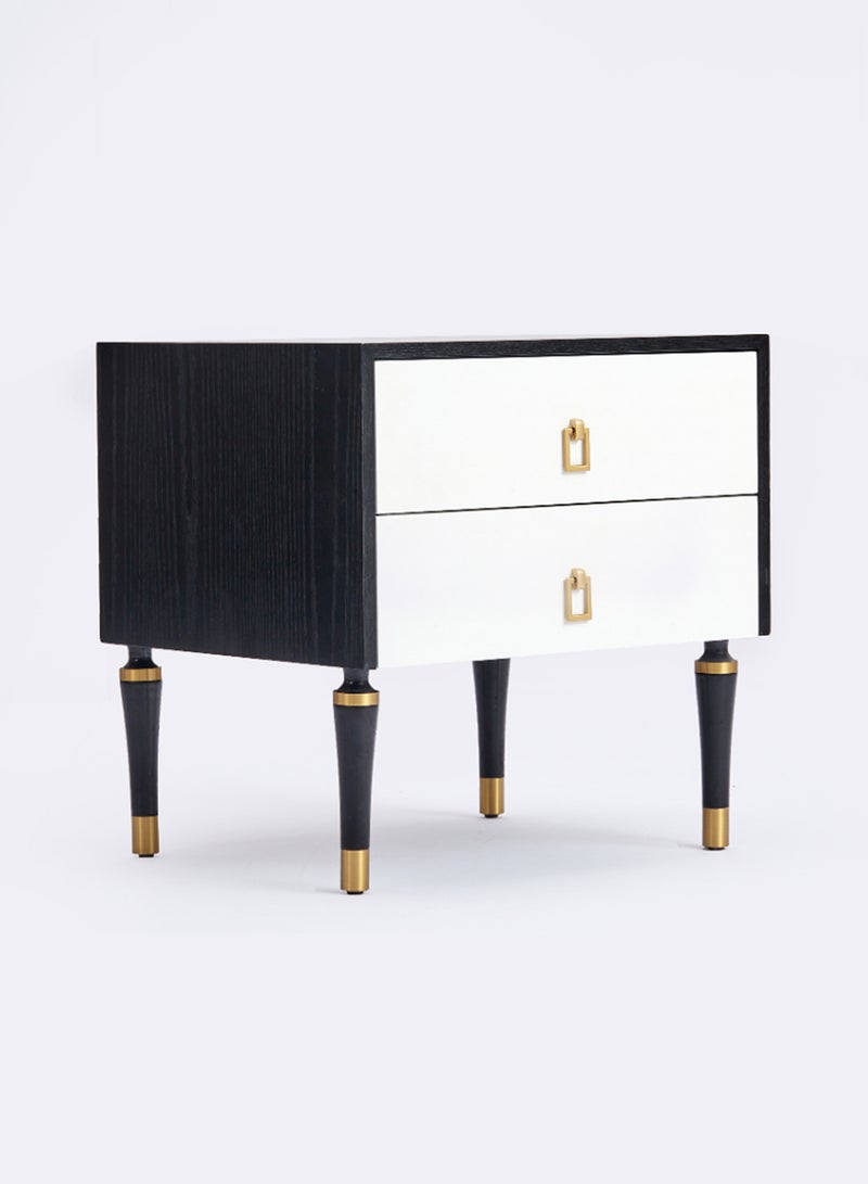 Bedside Table Luxurious - Wood Nightstand Comdina - Bedroom Furniture Black/White 600 x 500 x 600mm - v1632820602/N45672048A_1