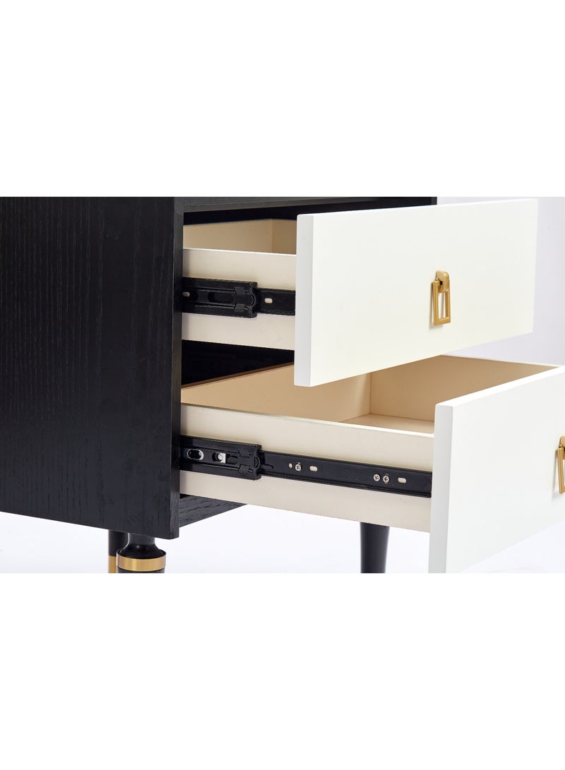 Bedside Table Luxurious - Wood Nightstand Comdina - Bedroom Furniture Black/White 600 x 500 x 600mm - v1632820604/N45672048A_4