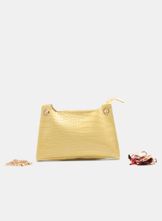 Chain strap Textured Fancy Womens PU satchel Bag Yellow - v1632822988/N47071335A_1
