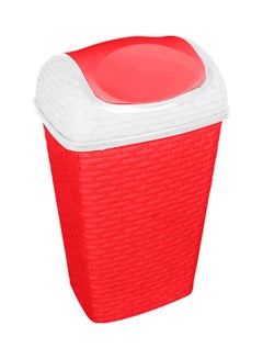 Trash Swing Bin Rattan Toreno Red/White 15Liters