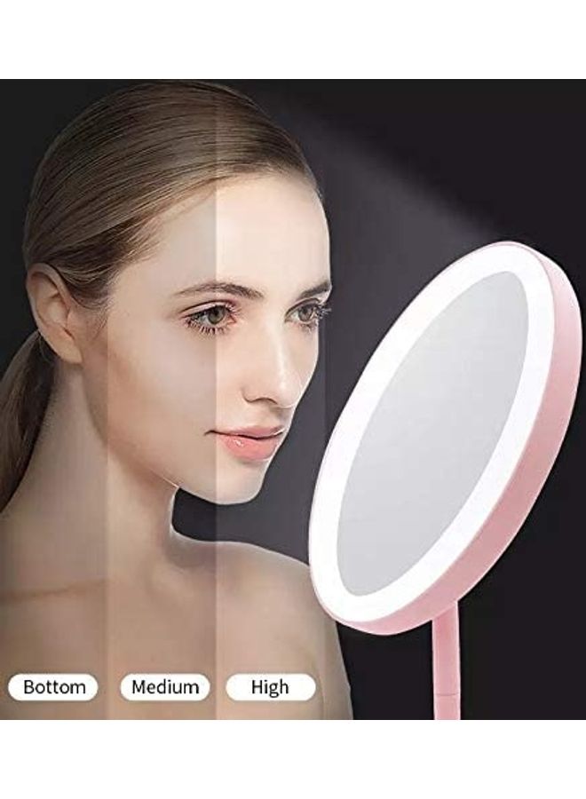 AIWANTO Rechargeable LED Light Vanity Cosmetic Mirror Pink 27cm  - Image 4