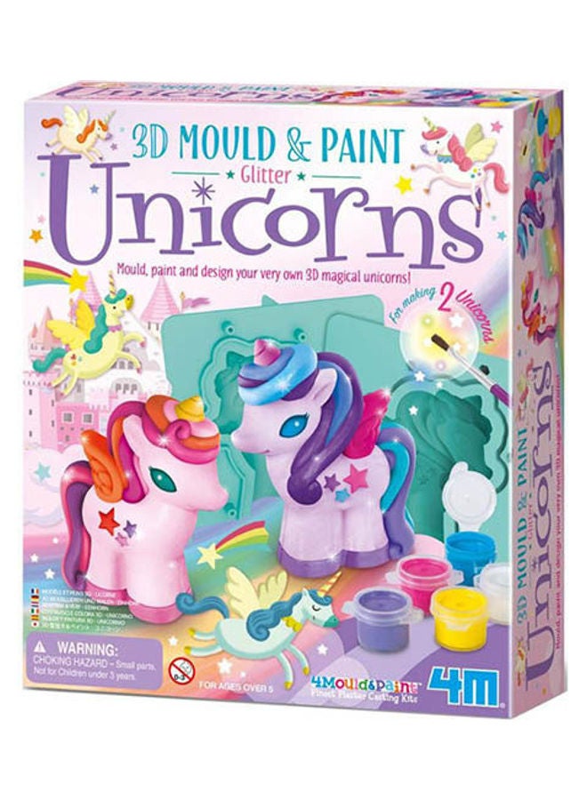 4m Mould & Paint - 3D Glitter Unicorns - Image 1