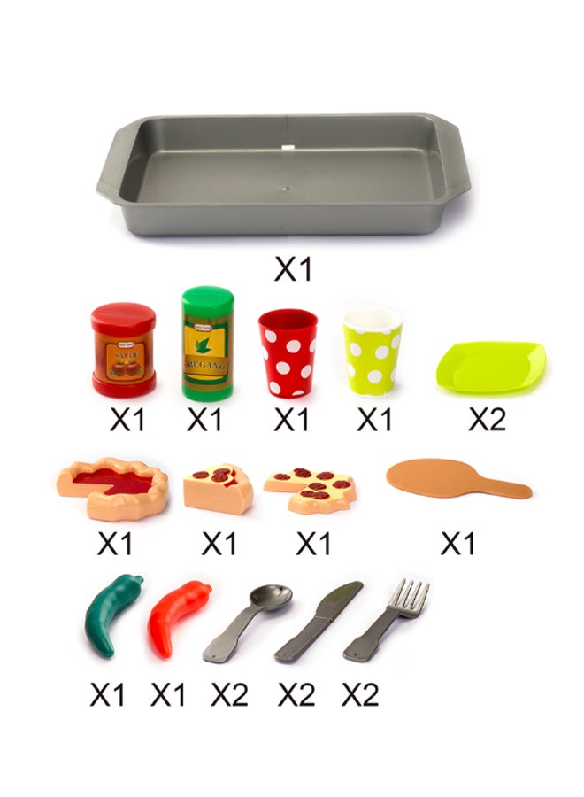 19-Piece Pretend Play Food Set Includes Of Food Stuff And Accessories To Play 32 x 21.2 x 6.5cm