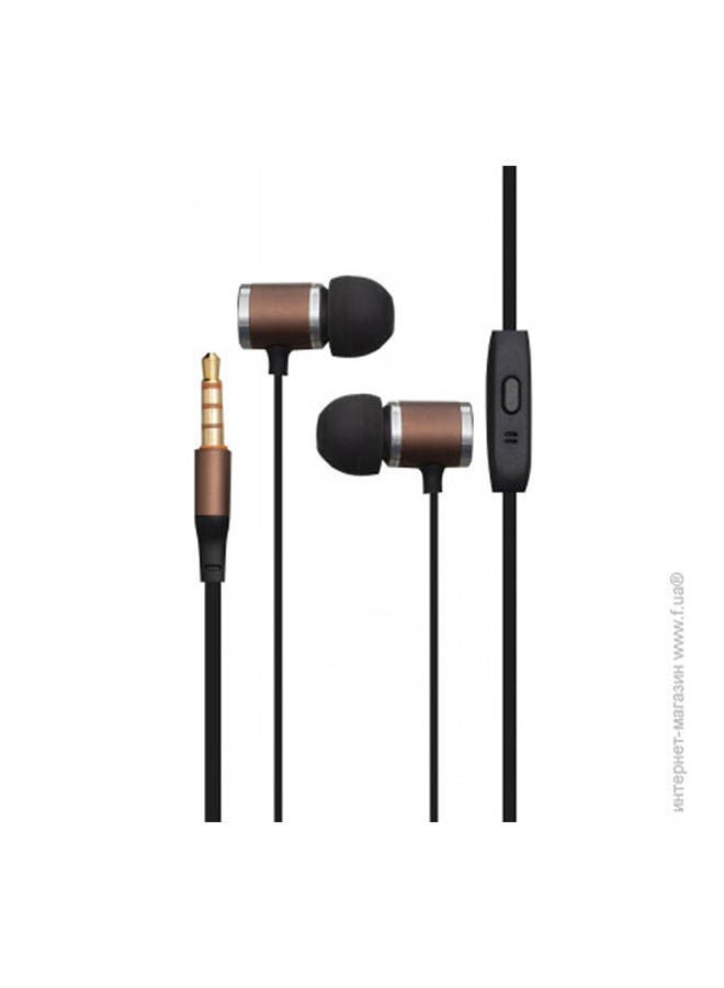 Celebrat Wired HeadPhone For Phone With Mic Brown 