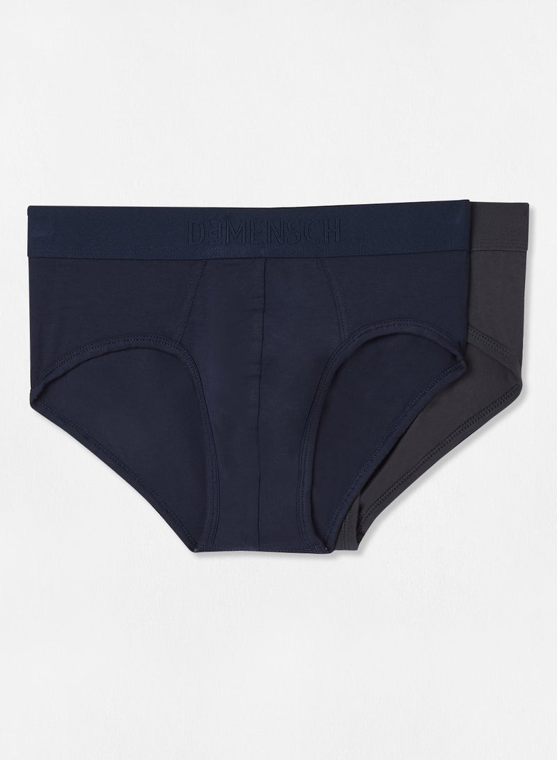 DEO-SOFT Deodorizing Micro-Modal Solid Briefs (Pack of 2) Multicolour